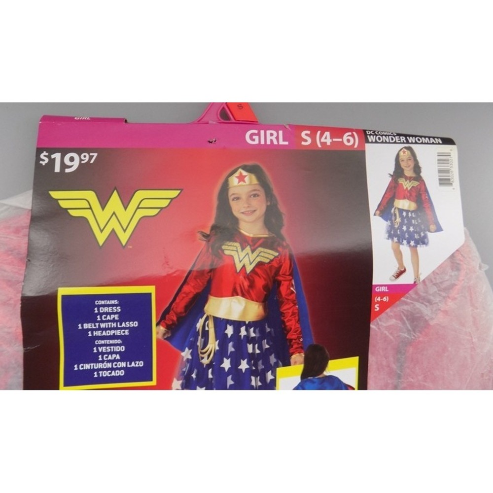 New Wonder Woman Halloween Costume Small (4-6) Complete Rubies DC Comics Girls
